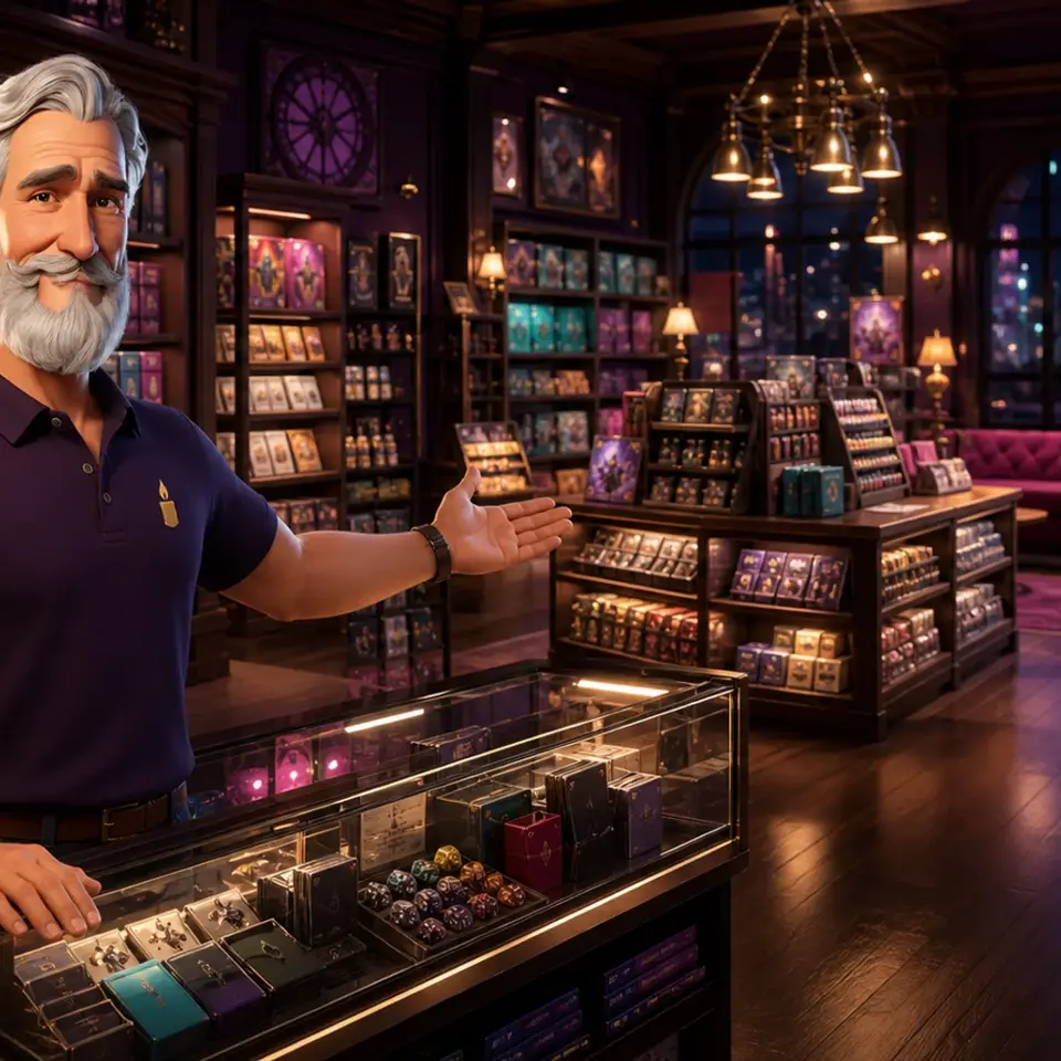 Robert, Puzzlewick curator for the Dungeons & Dragons accessory aisle