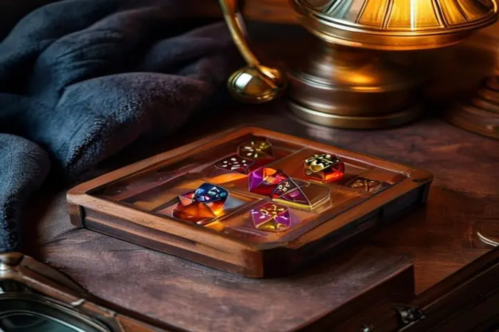 Mini Personal Size Hexagon Dice Tray (5.5" x 7")