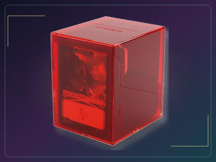 Gamegenic Bastion 100+ XL Deck Box - Compact, Secure, and Perfectly Organized for Your Trading Cards! Safely Protects 100+ Double-Sleeved Cards, Red Color, Made