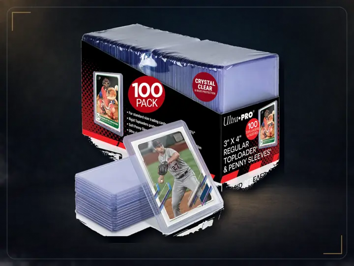 Ultra Pro 3" x 4" Clear Regular Toploaders & Card Sleeves Bundle, 100 Pack