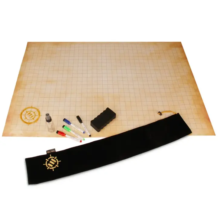 ENHANCE RPG Grid Mat - Tabletop DND Map (24x36 inch) Role Playing Dry Erase DND Mat Complete Gaming Set