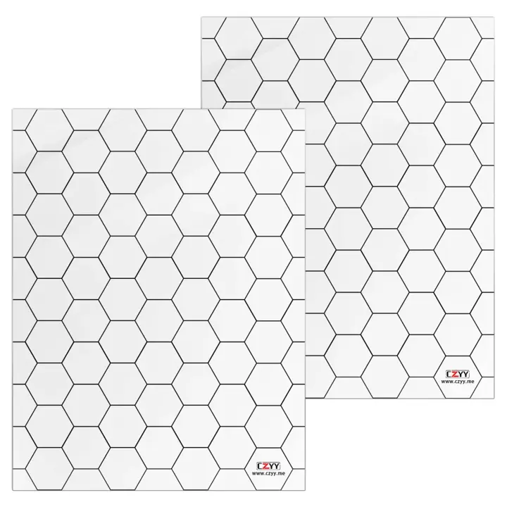CZYY Acrylic RPG Game Mat, 2 Clear Battle Map Boards with 1" Hex Overlay