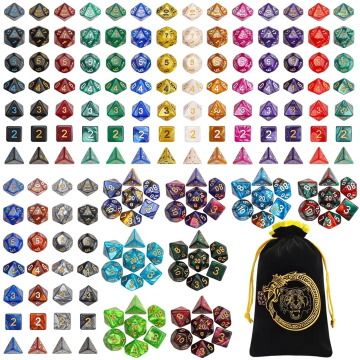 CiaraQ 182pcs Polyhedral Dice Set for Dungeon and Dragons MTG Table Games