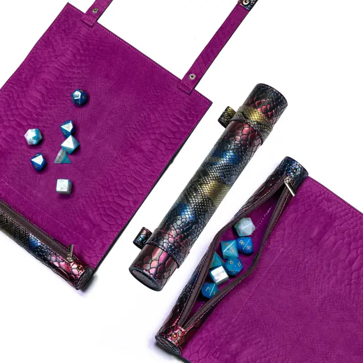 Cusdie 2 in 1 Dice Rolling Mat & Zippered Dice Holder Dice Tray