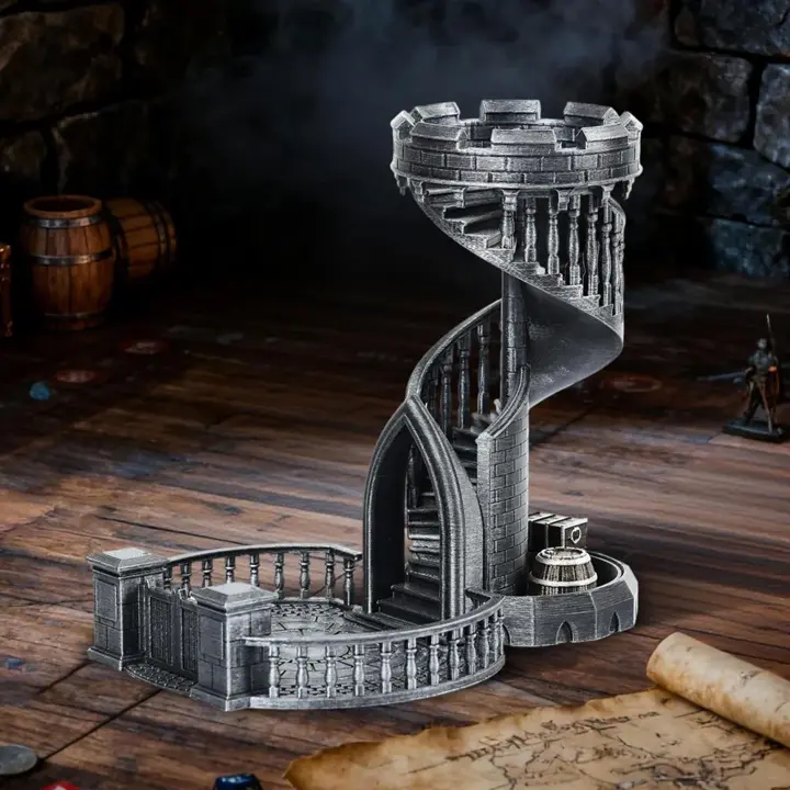 AUSPDICE DND Dice Tower - 36 Step Retro Color Tower for High Randomness in Table