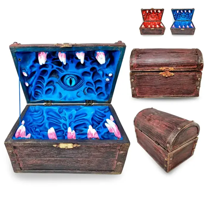 Power Beast Dungeon Mimic Chest Dice Storage Box with Glass Eye