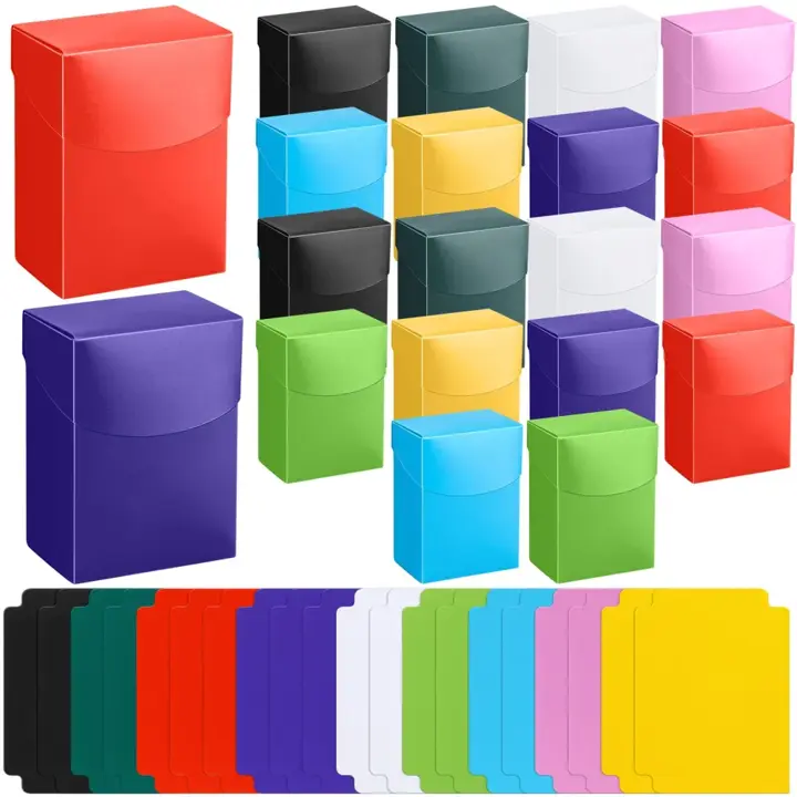 Zhehao 40 Pieces Deck Card Boxes with Dividers Include 20 Trading Card Boxes