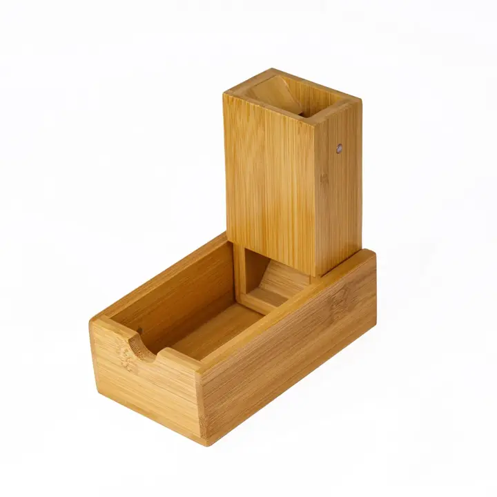 Cusdie Bamboo Dice Tower Foldable Wooden Die Roller Castle Rolling Case