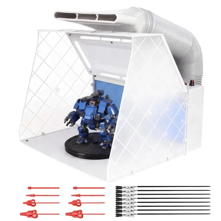 HUBEST Airbrush Spray Booth with Adjustable Fan, LED Lights for Models