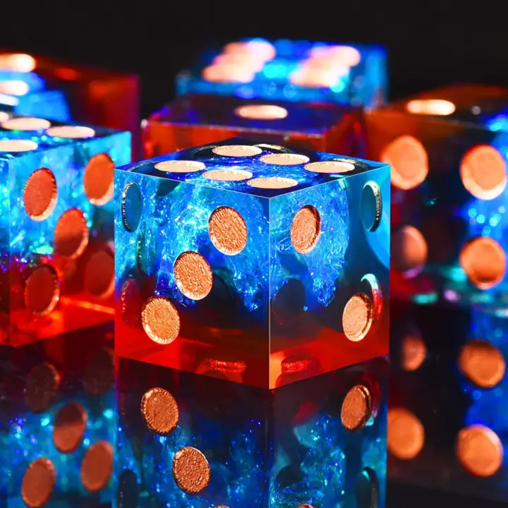 AUSTOR 6 Sided Dice 16mm, 6 Pcs D6 Dice Handmade Sharp Edge Resin Dices Set