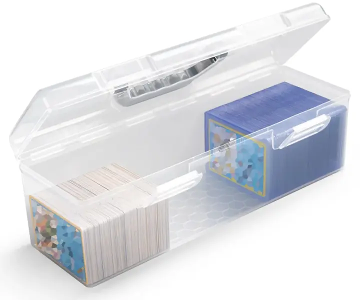 SUNEZLGO Storage Box For Toploader, Trading Card Storage Box Plastic, 200 cards