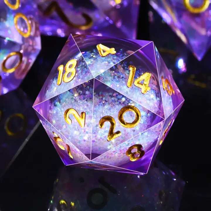 AUSTOR Liquid Core DND Dice Sharp Edge Polyhedral Dice 7-Die DND Dice Set
