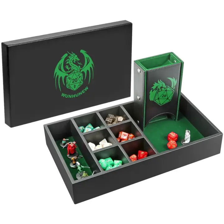 DND Dice Tray & Tower Storage Box, 4 in 1 D&D Dice Holder Case