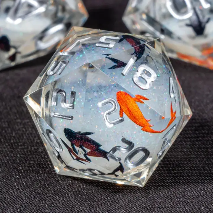 OUKELANWO Liquid Core Koi Fish DND Dice Set with Box