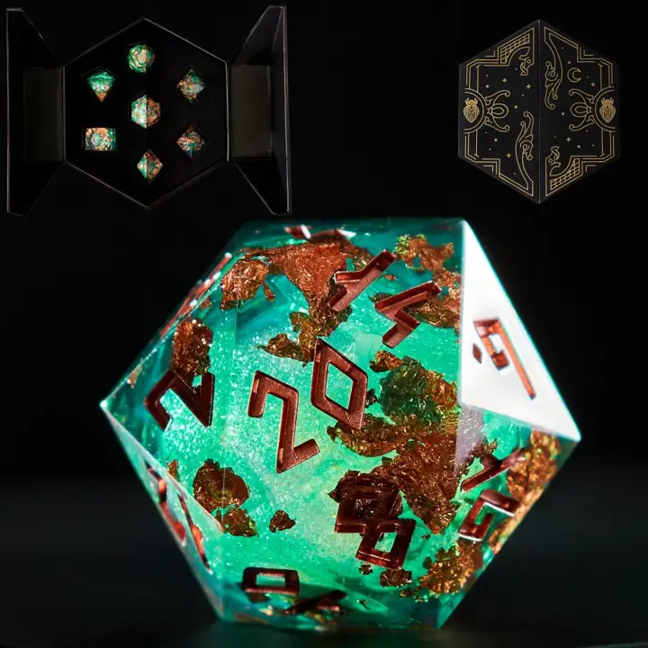HEIMDALLR Liquid Core Dice Set with First Ever LED Display Case