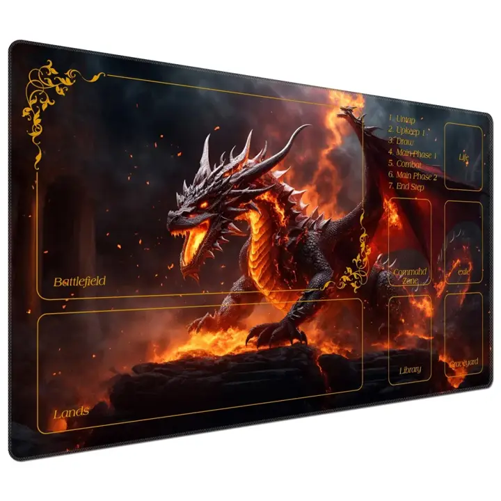 DEGDFSGR for MTG Playmat with Zones 24 x 14 inches for TCG Playmat Non-Slip