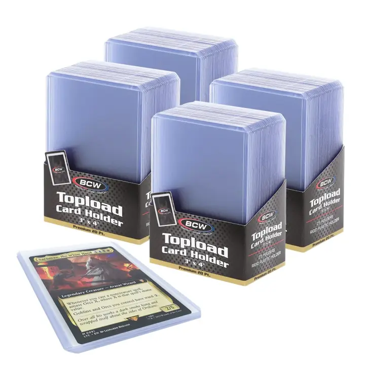BCW Premium 3x4 Topload Card Holders – 100 Pack