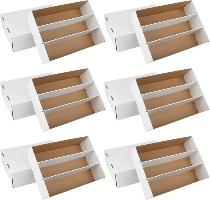 6 Pack Trading Card Storage Box, 2340 Count Card Storage Box White Sports Cards Storage Box Card Organizer
