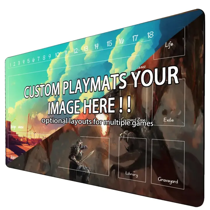 Custom Playmat for TCG Card Playing Game with Mat Bag Personalize Your Gaming