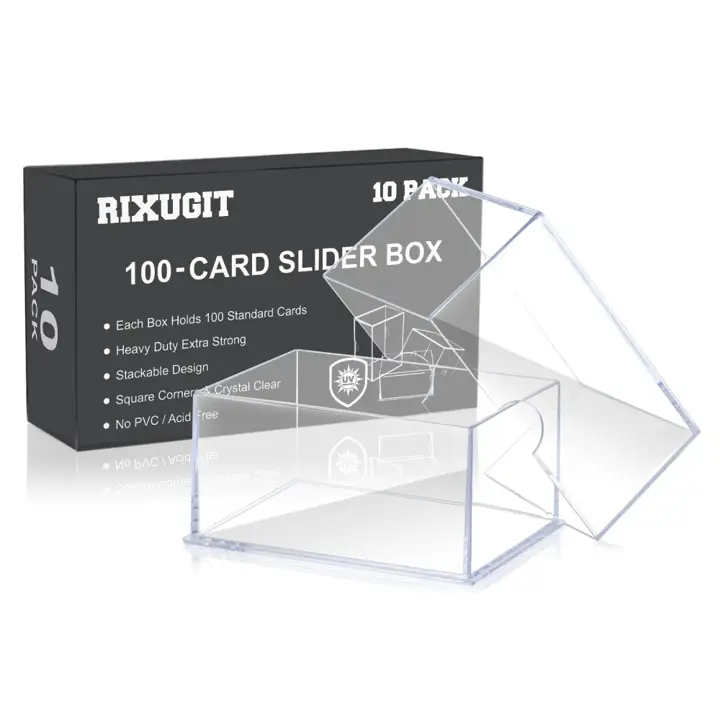RIXUGIT 10-Pack 100-Count Deck-Case Card-Box - 2 Piece Trading Card Storage Box