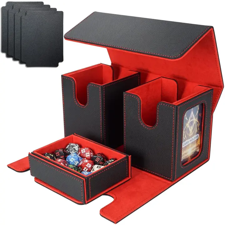 AFIING Mtg deck box with commander display- Fits 200 Double Sleeved Cards