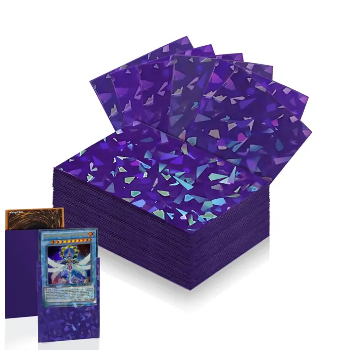 100 Count Purple Card Sleeve for Trading Cards, Perfect Fit Shiny MTG Card Sleeves