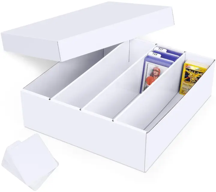 Trading Card Storage Box, 1-Pack Bulk Card Storage for MTG Sports Cards | Durable Cardboard Card Storage Box with Dividers