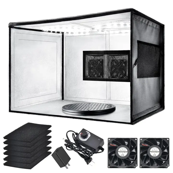 Airbrush Spray Booth with Dual Exhaust Fans,Portable Airbrush Paint