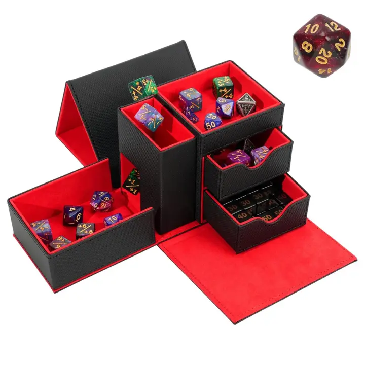 Dice Tray & Dice Tower Storage Box, 3 in 1 Dice Holder Case