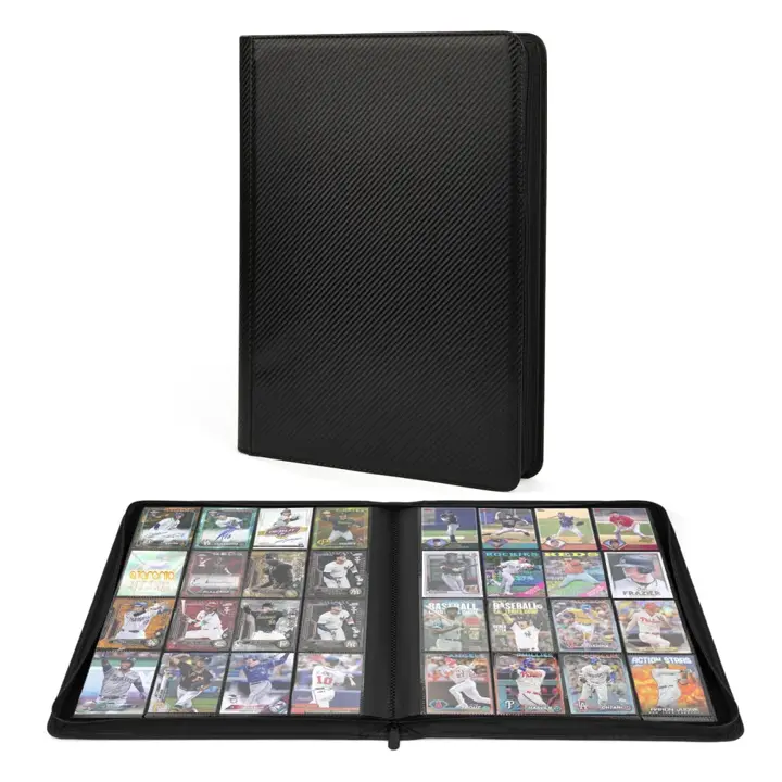 1024 Pockets Trading Card Binder, 16-Pocket Ringless Side-Loading Album for TCG, MTG, Lorcana, Sports & Standard-Size Cards (BLACK1)