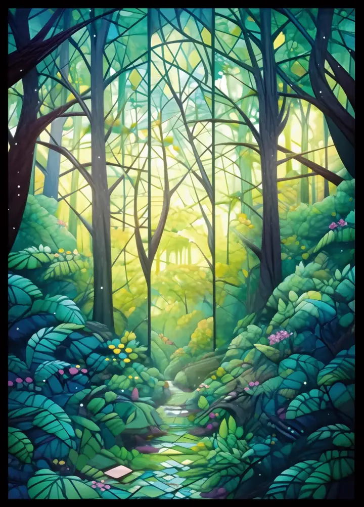 MTG Card Sleeves - Forest- Ultra Clear Front & Matte Finish Back, 100ct