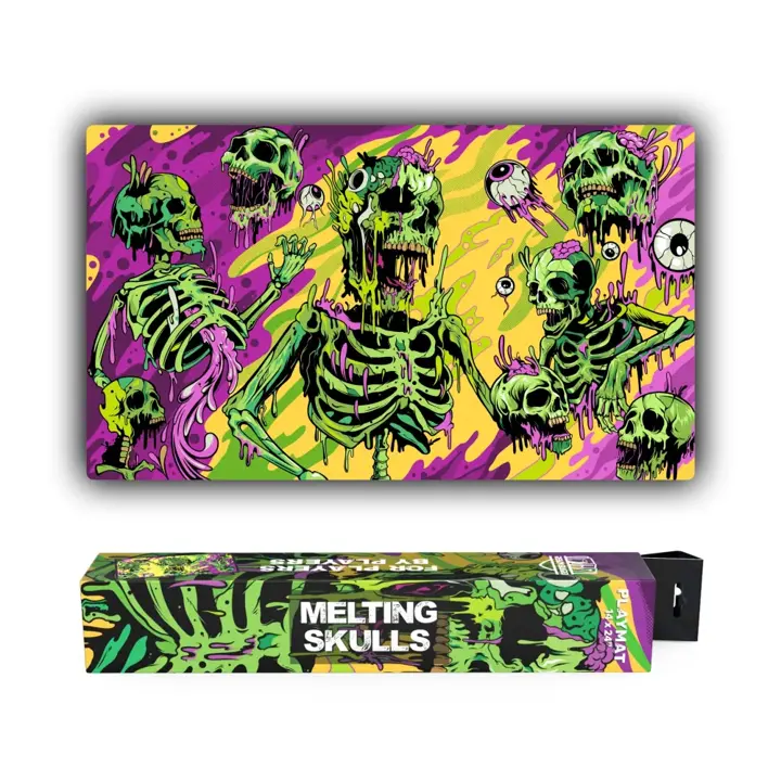 (Melting Skulls) 100% Hand-Drawn 14x24 TCG/MTG Playmat by Realm Guard