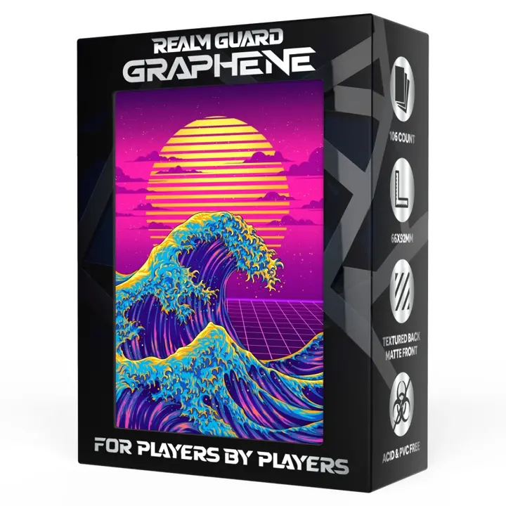 (Neon Retro Wave) 100% Hand-Drawn 100ct Textured Matte TCG/MTG Card Art Sleeves