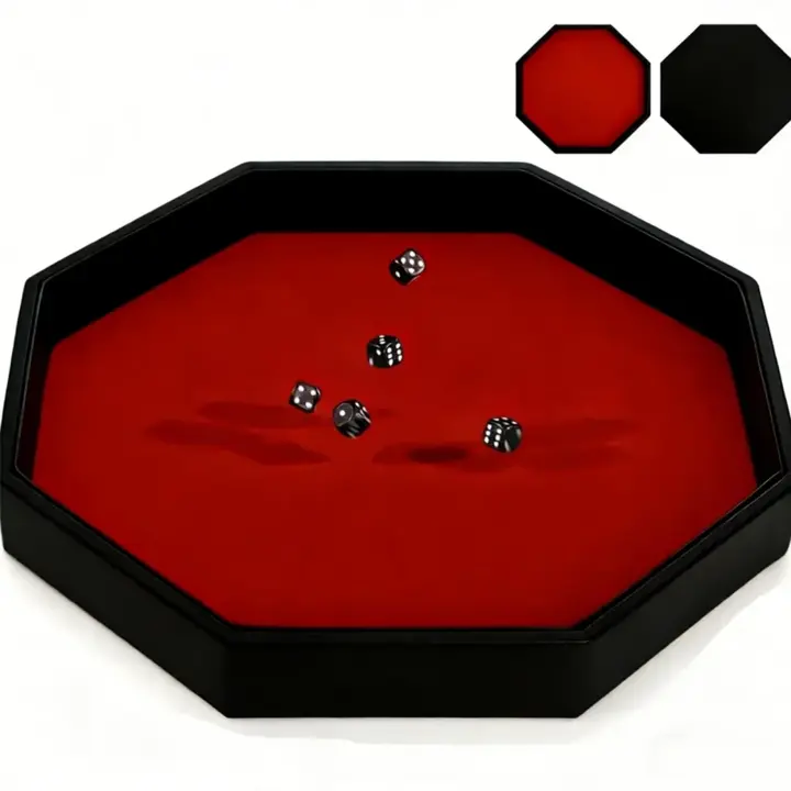Noamus Large Dice Rolling Tray, 11.5 Inches Octagon Dices Tray