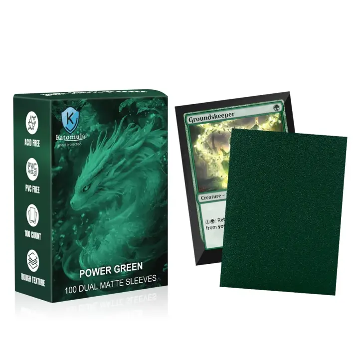 Power Green Dual Matte Card Sleeves, Katomula Card Sleeves for MTG