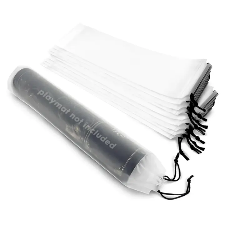 Playmat Bag for TCG – 10 Pack Waterproof Frosted White Polyethylene Storage Bags