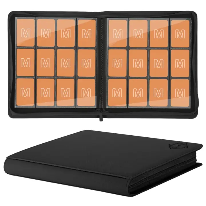 Premium Card Binder 12 Pocket for 720 Pockets Trading Card Binder 12 Black