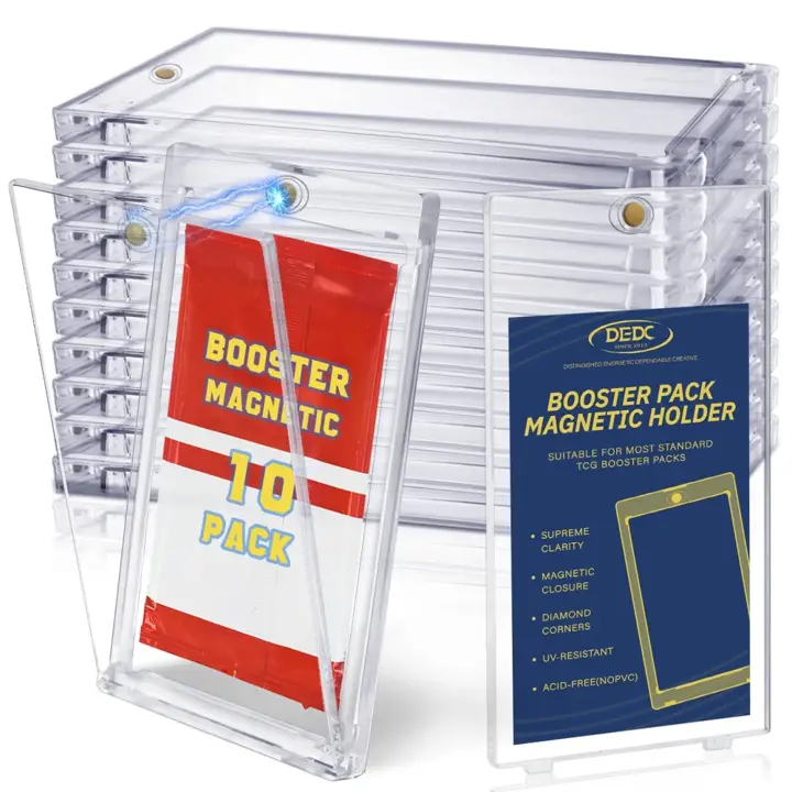 DEDC Booster Pack Protector Card Holder UV Magnetic Case MTG Display Holder, 10 pieces