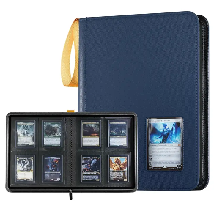 ProCase 4 Pocket Top Loader Binder, Hold 144 Cards in Toploaders -Navy