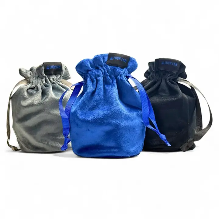 Luck Lab 3 Pack Drawstring Dice Bags for DND & MTG, Blue/Black/Gray