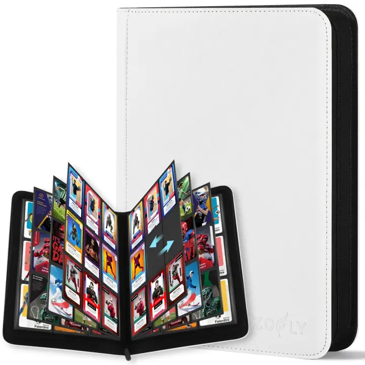Trading Card Binder 9 Pocket, Zipper Binder Card Album Holds 540 Cards