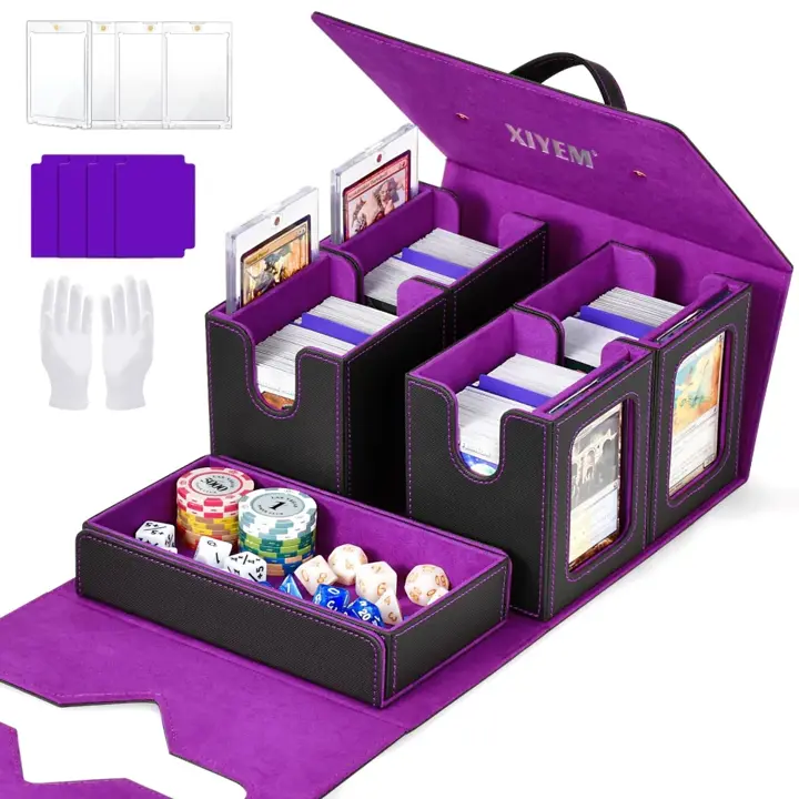 Commander Deck Box for MTG, Trading Card Storage Box Holds 400+ Double-Sleeved Cards
