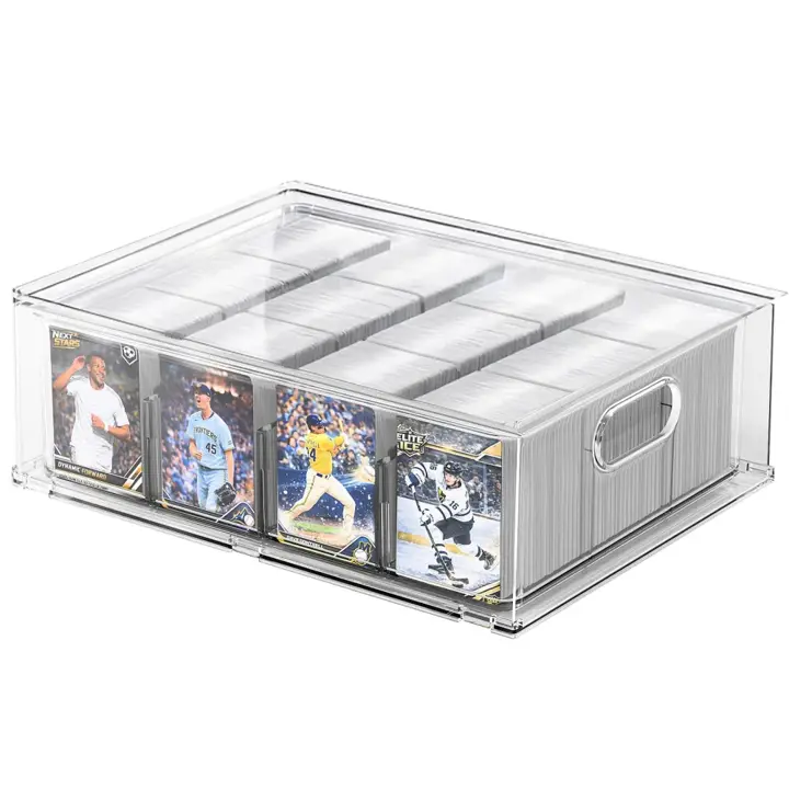 Trading Card Storage Box, Clear Large Storage Organizer Holds 3200 Cards