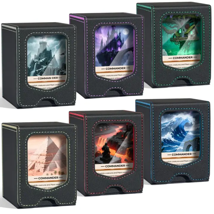 Fabmaker 6 Pack Deck Box Compatible with MTG Commander,Comman-der Deck Box