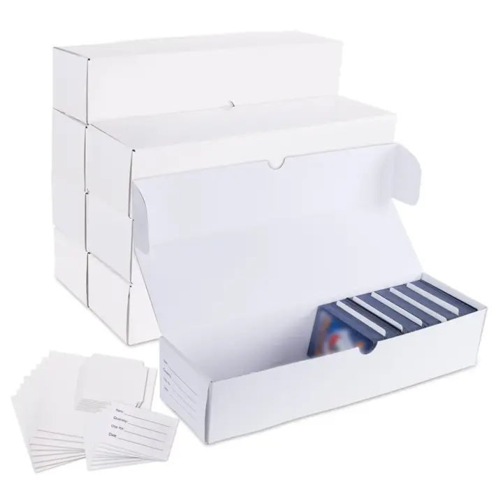 Vcgmo Trading Card Storage Box, 8-Pack 1100 Count Card Storage Box | White Corrugated Cardboard Boxes