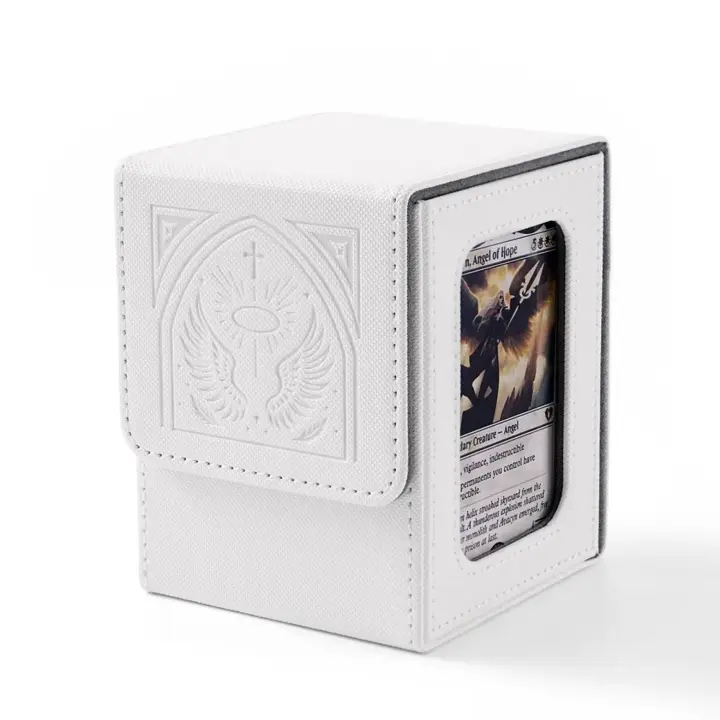 Venssu Angel Themed MTG Deck Box with Commander Display (White and Grey)
