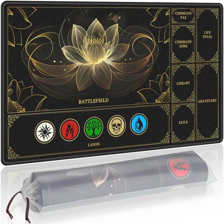 NiHome Playmat Compatible with MTG Magic The Gathering, Lotus Pattern
