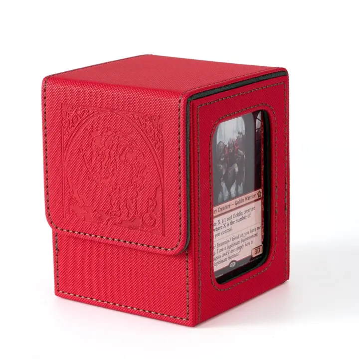 Venssu Goblin Themed MTG Deck Box with Commander Display Window (Red&Green)