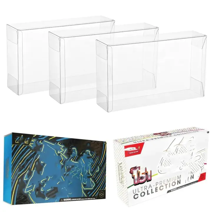 5 PCS Protector Cases for Mega Charizard X EX and Mew 151 UPC Clear Hard Premium
