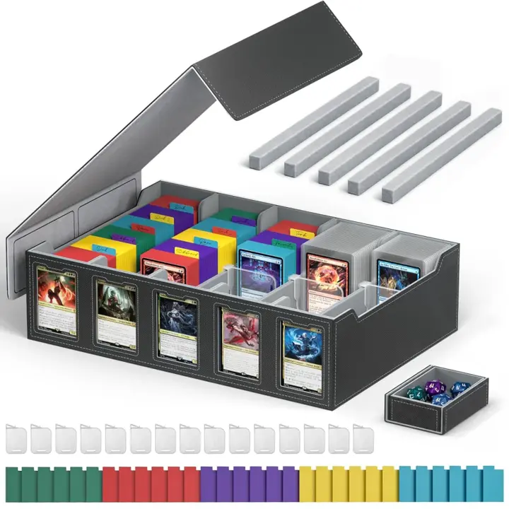 Foluck Trading Card Storage Box with Commander Display Holds 4200+ Cards